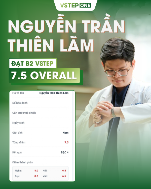 Bảng điểm học viên đạt B2