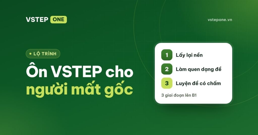 Ôn thi VSTEP cho người mất gốc: lộ trình 3 giai đoạn lên B1